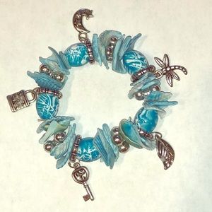 Light blue charm bracelet